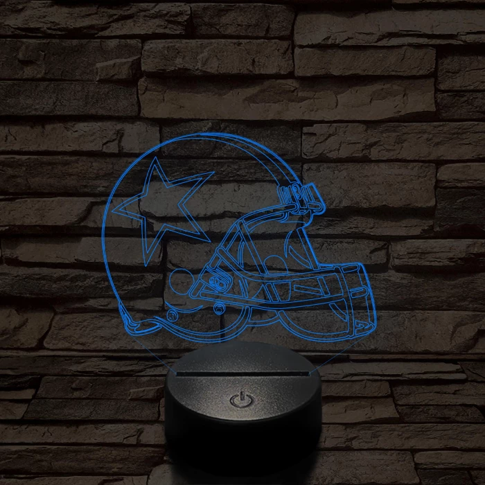 Rugby sisak 7 színű 3D led lámpa