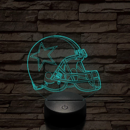 Rugby sisak 7 színű 3D led lámpa