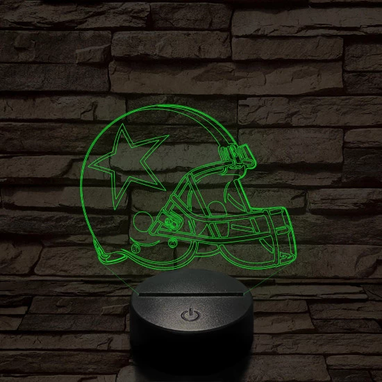 Rugby sisak 7 színű 3D led lámpa