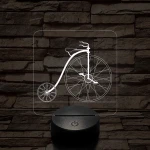 Velociped 7 színű 3D led lámpa