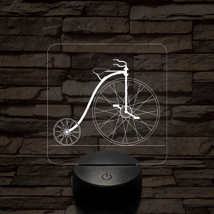 Velociped 7 színű 3D led lámpa