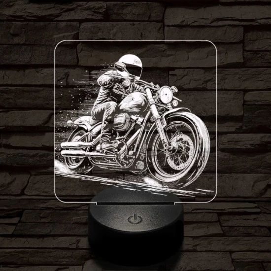 Chopper lazán 7 színű valósághű 3D led lámpa