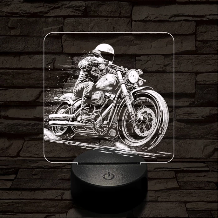 Chopper lazán 7 színű valósághű 3D led lámpa