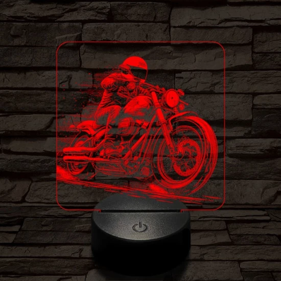 Chopper lazán 7 színű valósághű 3D led lámpa