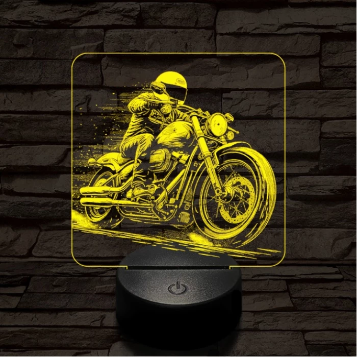 Chopper lazán 7 színű valósághű 3D led lámpa