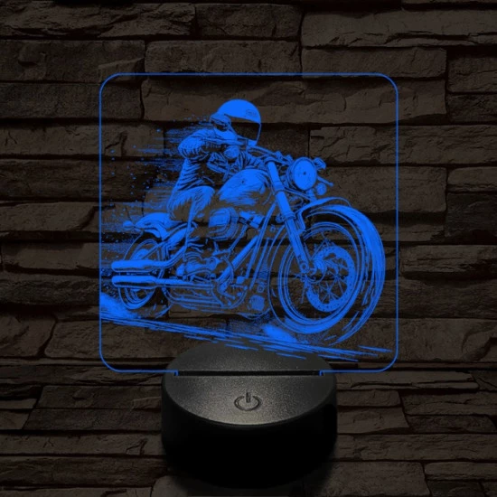 Chopper lazán 7 színű valósághű 3D led lámpa