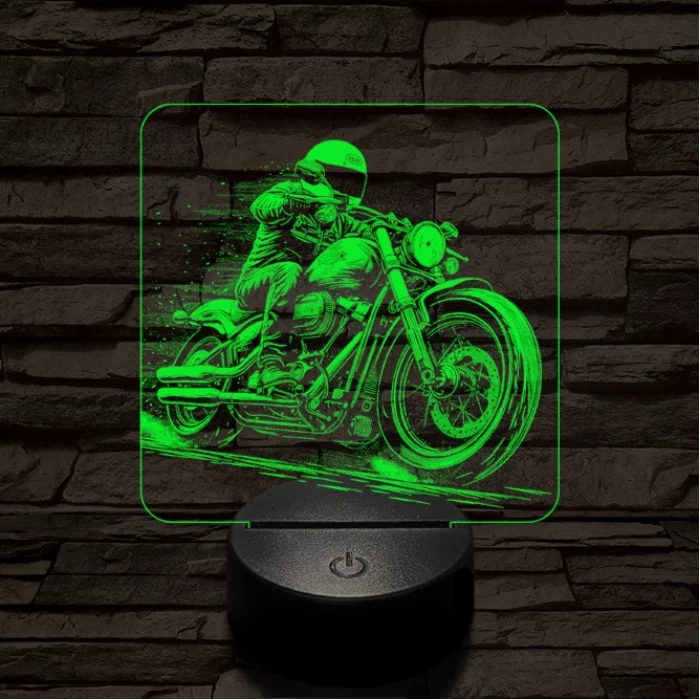 Chopper lazán 7 színű valósághű 3D led lámpa