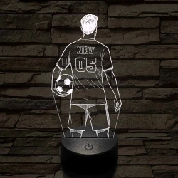 Focista fiú – Névvel és Számmal kérhető 7 színű 3D led lámpa