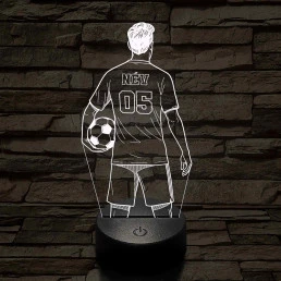 Focista fiú – Névvel és Számmal kérhető 7 színű 3D led lámpa