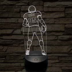 Amerikai Focista – Névvel és Számmal kérhető 7 színű 3D led lámpa