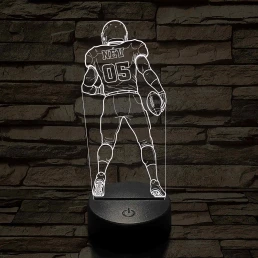 Amerikai Focista – Névvel és Számmal kérhető 7 színű 3D led lámpa