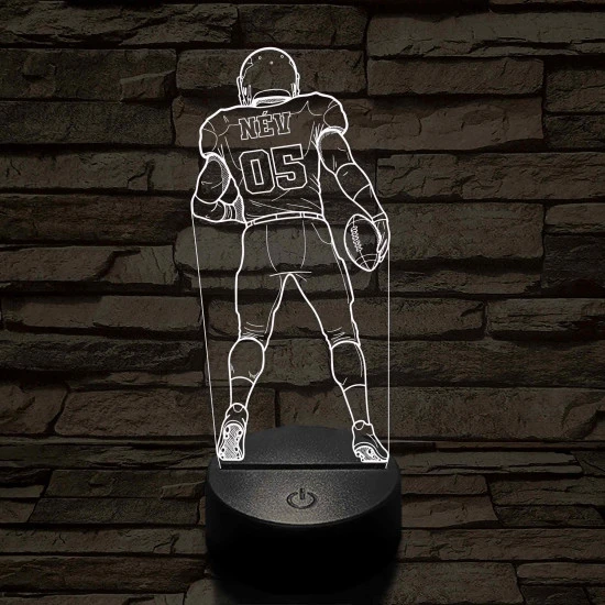 Amerikai Focista – Névvel és Számmal kérhető 7 színű 3D led lámpa