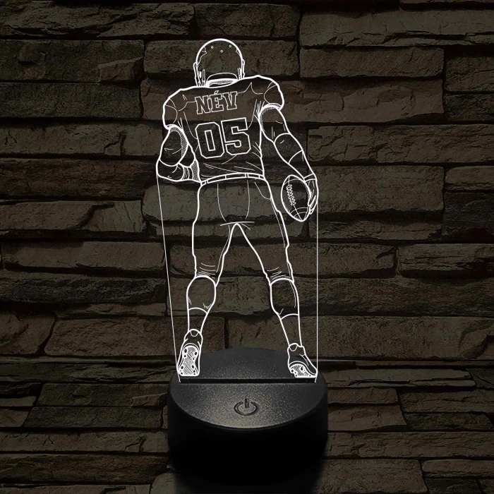 Amerikai Focista – Névvel és Számmal kérhető 7 színű 3D led lámpa
