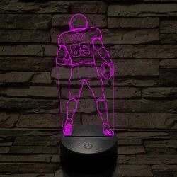 Amerikai Focista – Névvel és Számmal kérhető 7 színű 3D led lámpa