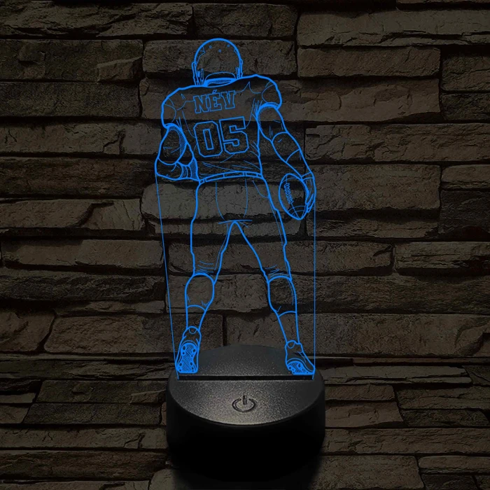 Amerikai Focista – Névvel és Számmal kérhető 7 színű 3D led lámpa