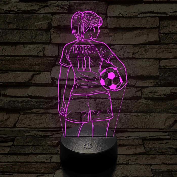 Focista lány – Névvel és Számmal kérhető 7 színű, színváltós 3D led lámpa