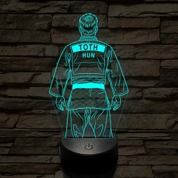 Judós fiú – Névvel kérhető 7 színű 3D led lámpa
