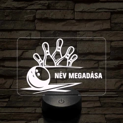 Bowling Power – 7 színű, színváltós 3D LED lámpa