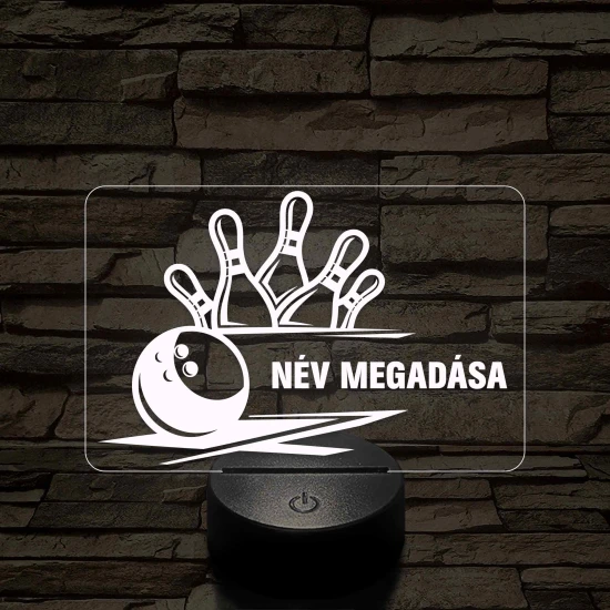Bowling Power – 7 színű, színváltós 3D LED lámpa