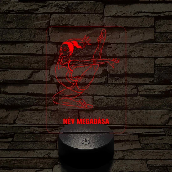Elegáns Talajtornász – 7 színű, színváltós 3D LED lámpa