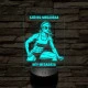 Napszemüveges Fitnesz Nő – 7 színű, színváltós 3D LED lámpa