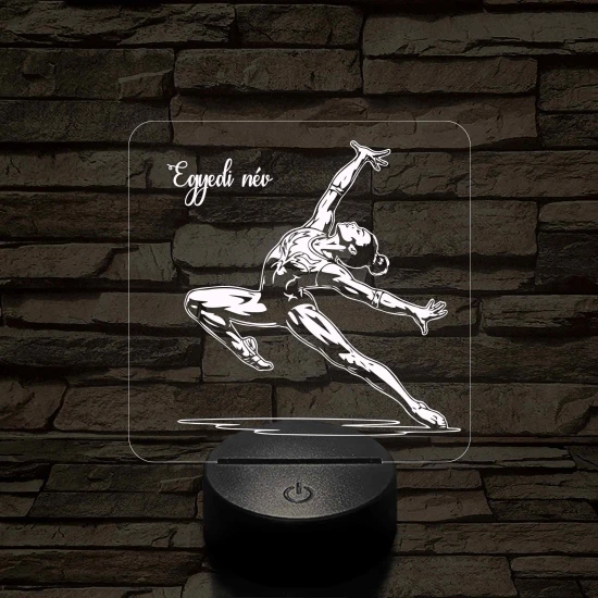 Gimnasztikázó nő – 7 színű, színváltós 3D LED lámpa