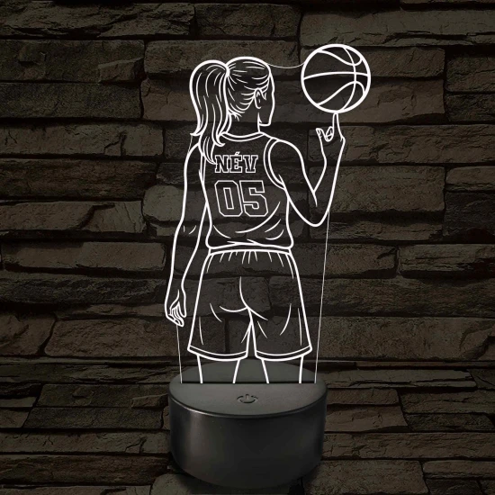 Kosárlabdás lány – 7 színű, színváltós 3D LED lámpa