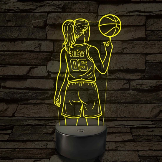 Kosárlabdás lány – 7 színű, színváltós 3D LED lámpa
