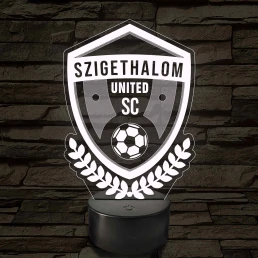 Szigethalom United SE címer – 7 színű, színváltós LED lámpa