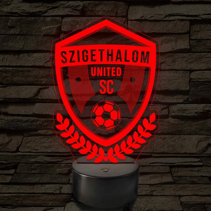 Szigethalom United SE címer – 7 színű, színváltós LED lámpa