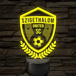 Szigethalom United SE címer – 7 színű, színváltós LED lámpa
