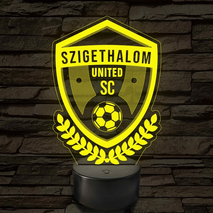 Szigethalom United SE címer – 7 színű, színváltós LED lámpa