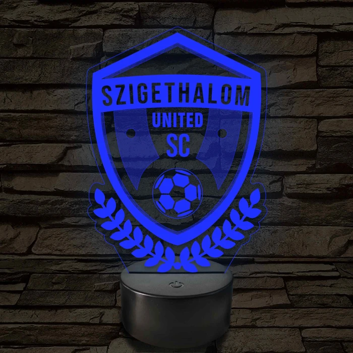 Szigethalom United SE címer – 7 színű, színváltós LED lámpa