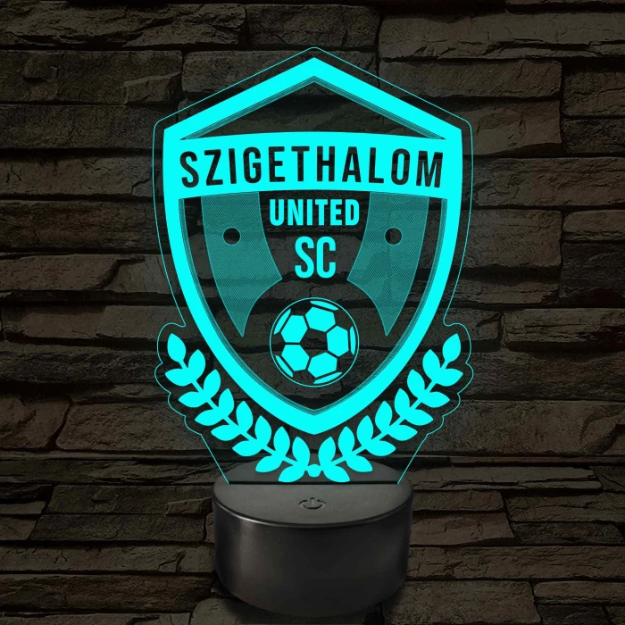 Szigethalom United SE címer – 7 színű, színváltós LED lámpa