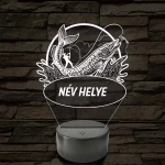 Csuka és horgász – Névvel kérhető 7 színű 3D led lámpa