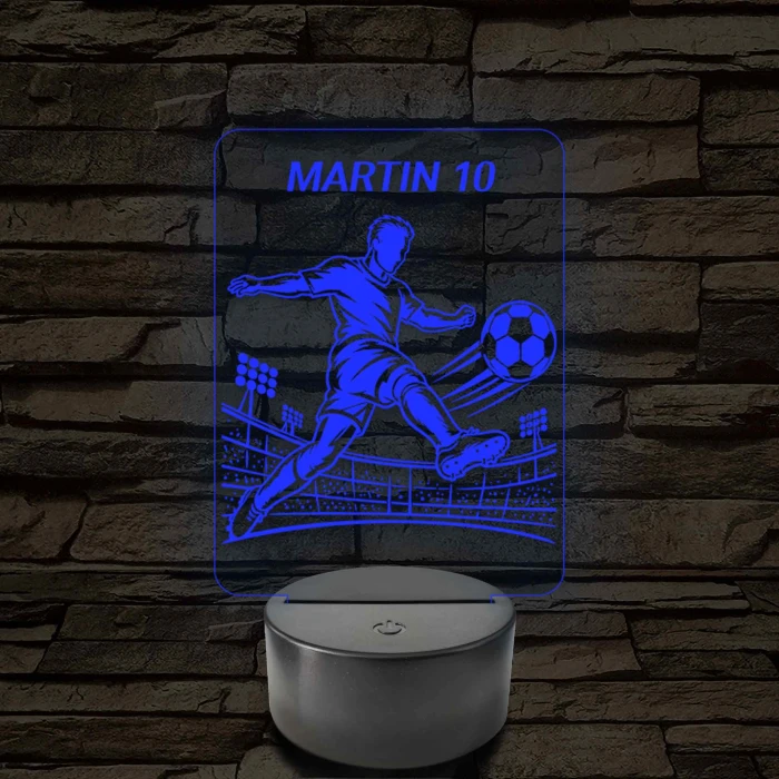 Stadion Focista fiú – Névvel és Számmal kérhető 7 színű 3D led lámpa