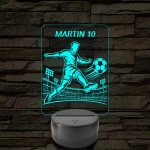 Stadion Focista fiú – Névvel és Számmal kérhető 7 színű 3D led lámpa