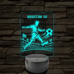 Stadion Focista fiú – Névvel és Számmal kérhető 7 színű 3D led lámpa