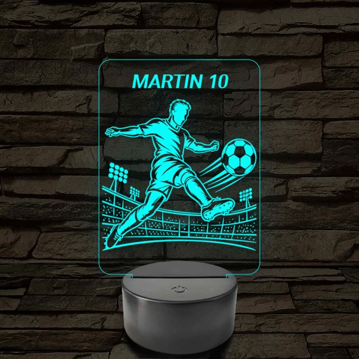 Stadion Focista fiú – Névvel és Számmal kérhető 7 színű 3D led lámpa