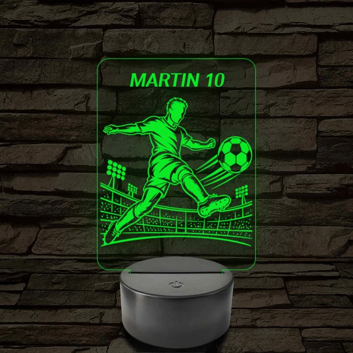 Stadion Focista fiú – Névvel és Számmal kérhető 7 színű 3D led lámpa