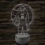 Röplabdás fiú – Névvel és Számmal kérhető 7 színű 3D led lámpa