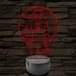 Röplabdás fiú – Névvel és Számmal kérhető 7 színű 3D led lámpa