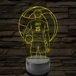 Röplabdás fiú – Névvel és Számmal kérhető 7 színű 3D led lámpa