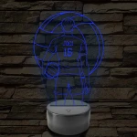 Röplabdás fiú – Névvel és Számmal kérhető 7 színű 3D led lámpa