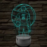 Röplabdás fiú – Névvel és Számmal kérhető 7 színű 3D led lámpa