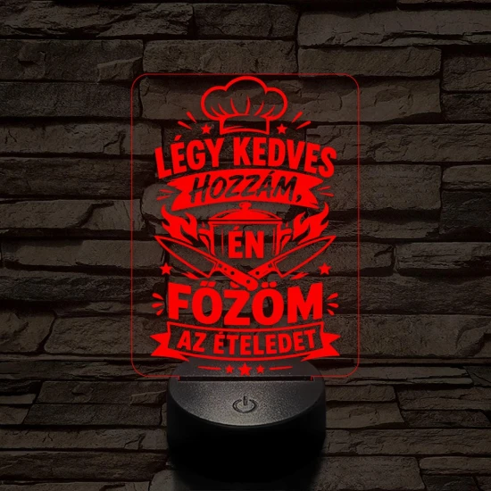 Szakács szakma lámpa – 7 színű, színváltós 3D LED lámpa