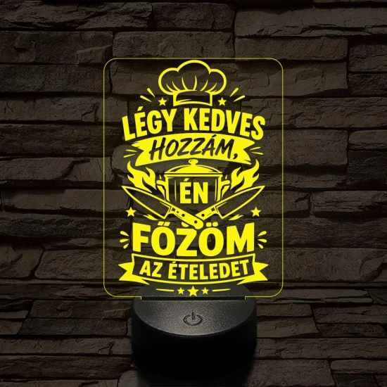 Szakács szakma lámpa – 7 színű, színváltós 3D LED lámpa
