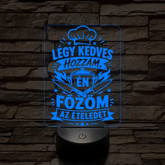 Szakács szakma lámpa – 7 színű, színváltós 3D LED lámpa