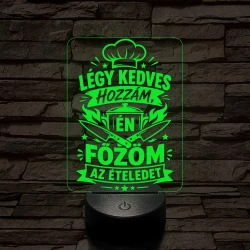 Szakács szakma lámpa – 7 színű, színváltós 3D LED lámpa