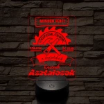 Asztalos szakma lámpa – 7 színű, színváltós 3D LED lámpa